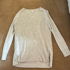 Forever Cozy V-Neck Sweater! The color is an off crème with hits of grey! Xs